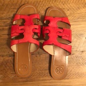 Tory Burch red logo sandals